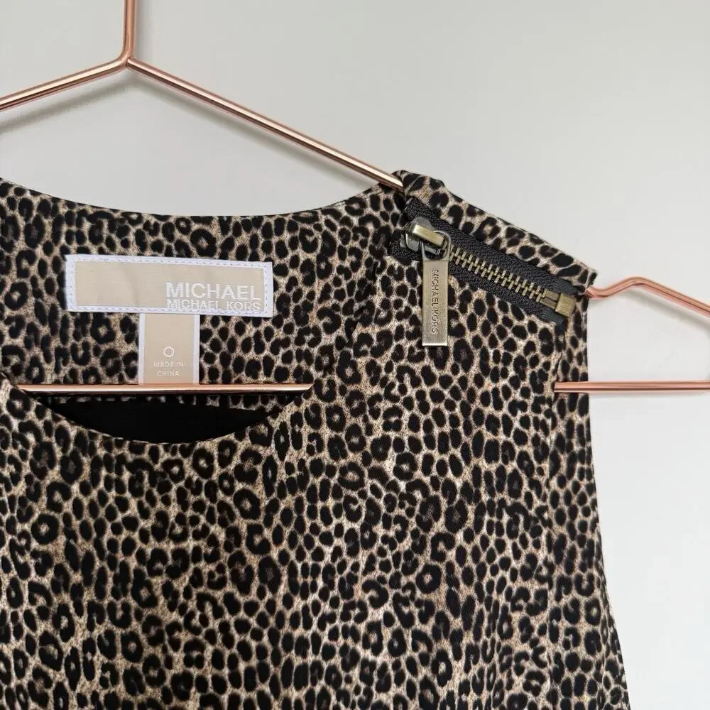 Michael Kors Womens Jumpsuit 0 Animal Print Old Money Preppy Classic Mob Wife